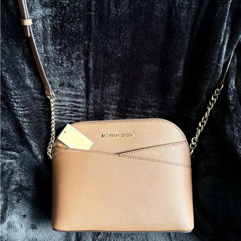 Michael Kors Brown Crossbody Bag with Gold Chain